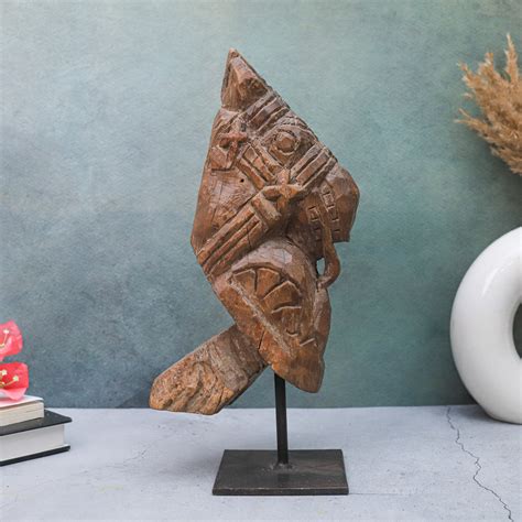 Antique Wooden Horse Head On A Stand – The Advitya