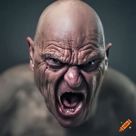 Angry bald man on Craiyon