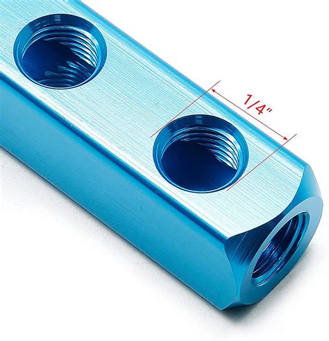 Buy 5 Way 8 Port Manifold Block Splitter,1/4 Pneumatic Air Hose Inline ...