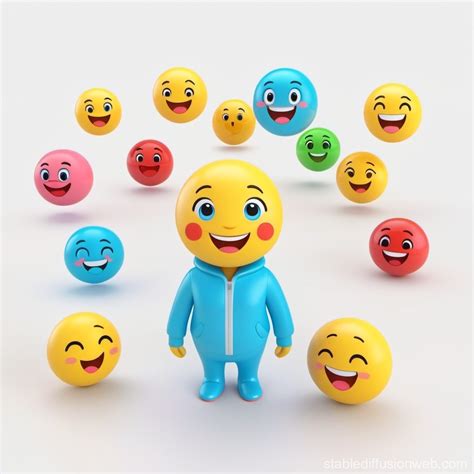 Emoji Colors and Sizes on White Background | Stable Diffusion Online
