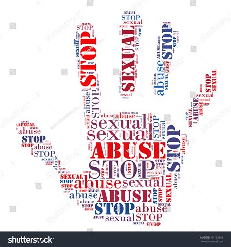 Stop Sexual Abuse Sign Words Clouds: ภาพประกอบสต็อก 121113988 ...