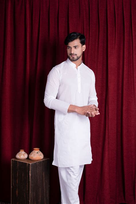 HAMSAFAR Men’s White Cotton Casual wear Kurta – Hamsafar Emporium
