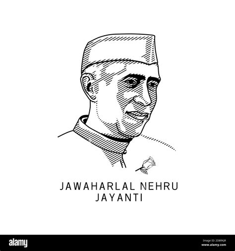 Jawaharlal Nehru Outline Drawing Sketch Coloring Page