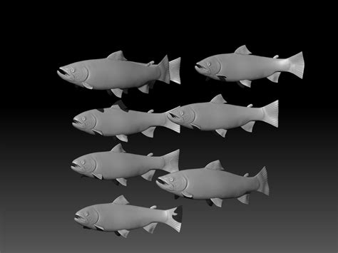 Fish set for 3d print 3D model 3D printable | CGTrader