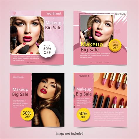 Makeup template simple design for social media | Premium Vector