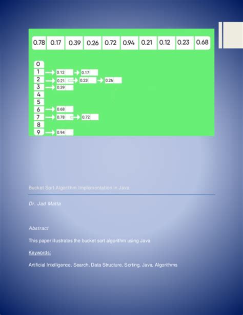 Image result for Bucket Sort Algorithm Java