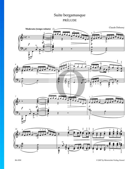 Suite bergamasque: 1. Prélude (Claude Debussy) Piano Sheet Music - OKTAV