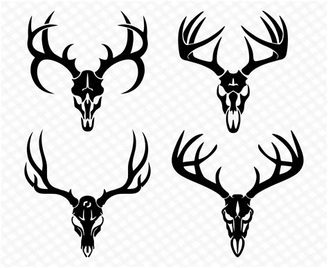 Deer Skull Svg Skull Antlers Svg Deer Skull With Antlers Deer Head Svg ...