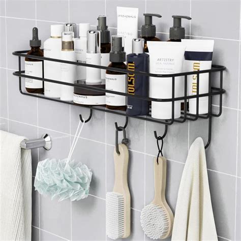 JIALTO Alloy Steel Wall-Mounted Bathroom Shelf – Stylish Black ...