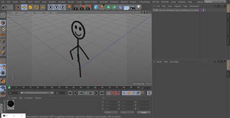 Cartoon Stickman Figure Walking Pose Black 3D | 3D Molier International
