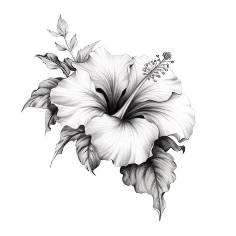 Hibiscus Flower Drawing, Hibiscus Tattoo, Flower Art Drawing, Flower ...