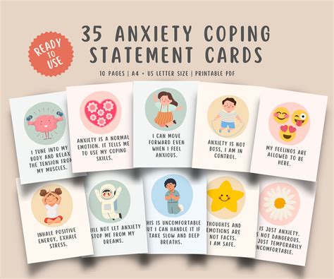 35 Anxiety Coping Statement Cards Teens & Kids – MindSpace