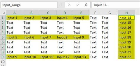 Image result for Excell Input Range