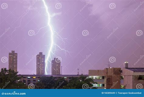 Lightning Hits the House in Bangkok , Thailand Stock Image - Image of ...