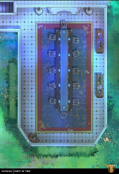 Mansion Dining Hall #dnd #dungeonsanddragon #maps #map #battlemaps #dndmaps #rpg #ttrpg #Po2 # ...