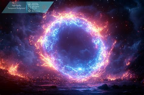 Circular energy field with blue and purple hues on a transparent ...