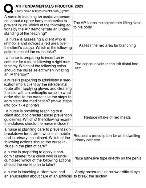 Proctor 2023 5 - Eet - Study online at quizlet/_flyn8m A nurse is ...