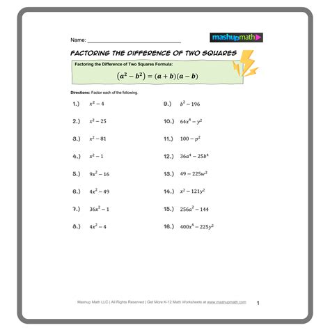 Factoring Polynomials Worksheet Library — Mashup Math
