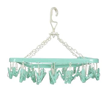 Kuber Industries Cloth Drying Stand Hanger with 32 Clips|Heavy Duty ...