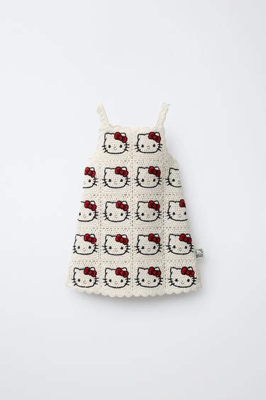 HELLO KITTY © SANRIO KNITTED DRESS - Ecru / Black | ZARA India