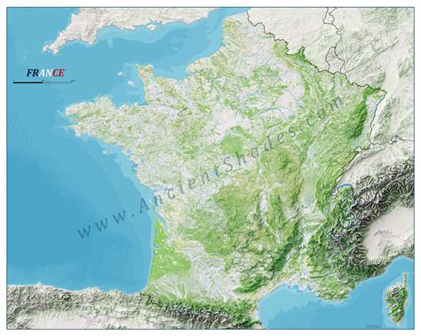 Minimalist France Map | Decorative Physical Relief Wall Art