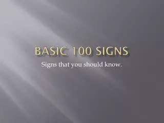 Basic Signs 的图像结果