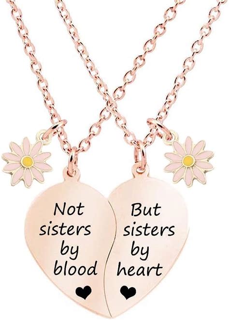 El Regalo Bff Necklace For 2-Split Heart Necklace Not Sisters By Blood ...