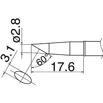 T31-01BC28 こて先(T31・鉛フリーはんだ対応・450℃) HAKKO(白光) 2.8BC型 450℃用 1個 - 【通販モノタロウ】
