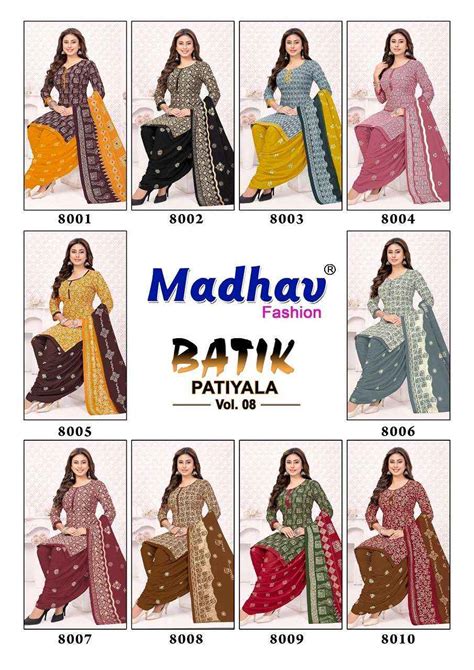Madhav Batik Patiyala Vol 8 Pure Cotton Unstitch Suit Catalog Suppliers