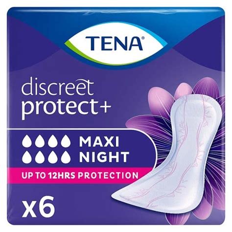 Tena Discreet Protect+ Maxi Night Incontinence Pads 6 Pack