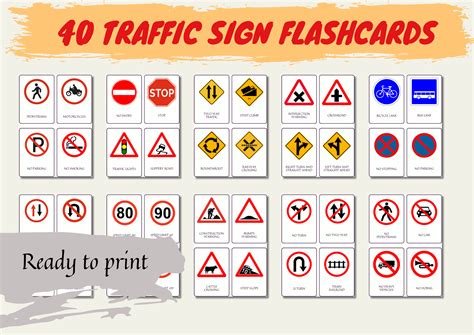 Road Signs Printable Road Signs Flash Cards