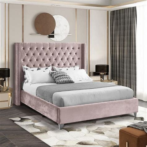 Velvet Bed Frame Pink at Corazon Stafford blog