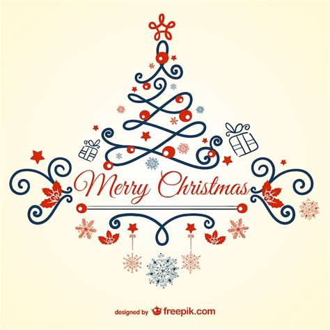 Vintage Vrolijke Kerstkaart | Gratis Vector