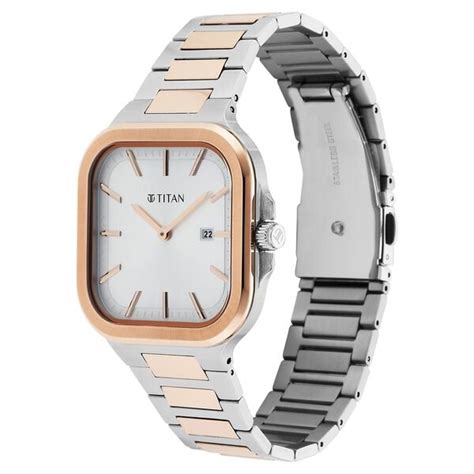 Buy Online Titan Classique Slim Square Quartz Analog with Date Silver ...