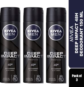 NIVEA Men Deep Impact 48h Black Carbon Deodorant (PO3 X 150ML ...