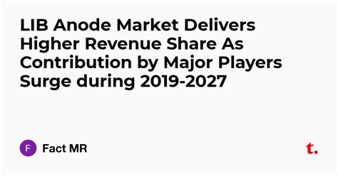 LIB Anode Market Delivers Higher Revenue Share As Contribution by Major ...