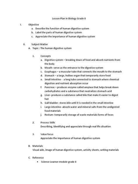 Image result for Lesson On Digestive System