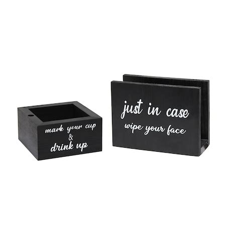 Elegant Designs Wood Just in case, wipe your face Napkin Holder, Mark ...