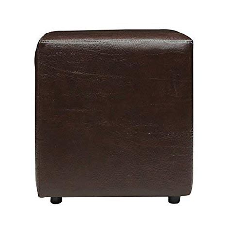 Siwa Style Casa Classico Upholstered Square Pouffe Ottoman (Dark Brown ...