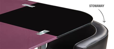 Buy Neon Glass Stowaway Square Purle/Black Dining Set Online At Durian