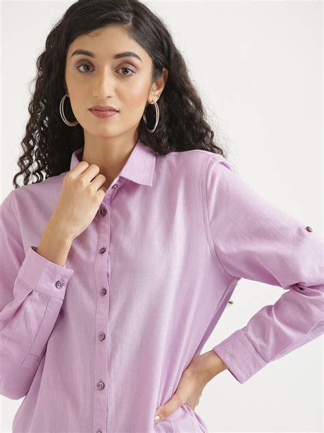 Women Lilac Airy-Linen Shirt