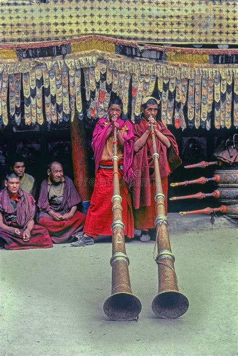 Tibetan trumpet stock image. Image of ceremonial, brass - 16997065