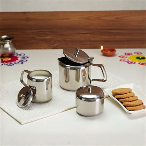 VINOD Steel TeaPot Set | Stylish Steel TeaPot | Buy Tea Sets Online ...