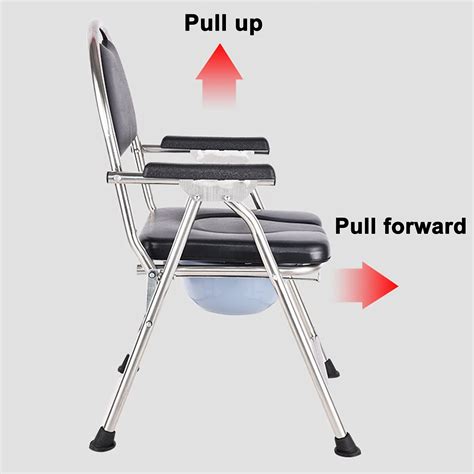 Buy Commode Bedside Chair with Bucket, Mobile Portable Toilet Chair ...
