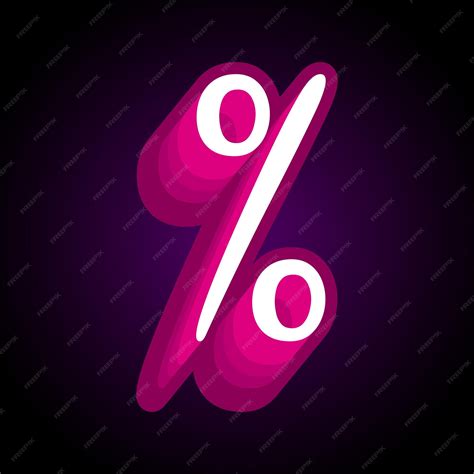 Premium Vector | A pink percentage symbol with a purple background