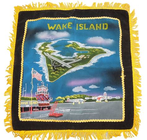 Original 1950's Korean War Wake Island Military Air Base Pillow Cover ...