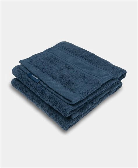 Buy Cotton Terry Ultrasoft and Durable Solid Hand Towel - Navy (Pack of ...