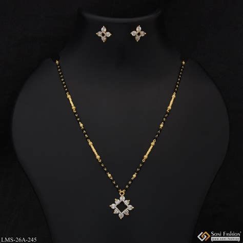 1 Gram Gold Plated With Diamond Best Quality Mangalsutra Set For Women ...