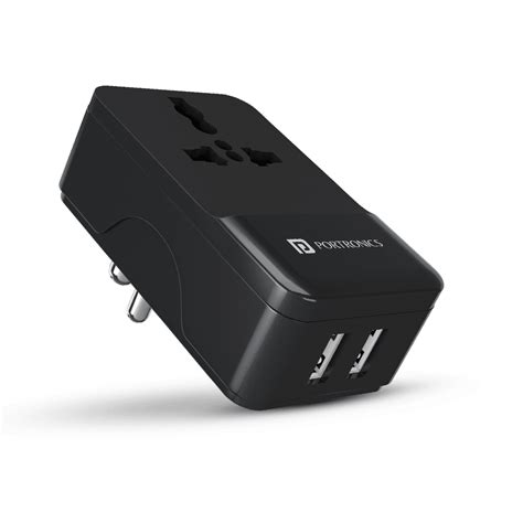 Portronics Adapto III : Dual-USB Adapter and AC Socket