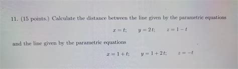 Image result for Distance Between Two Line with Parametric Equation